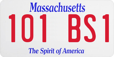 MA license plate 101BS1