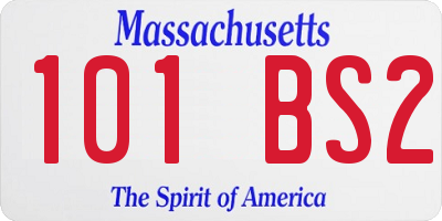 MA license plate 101BS2