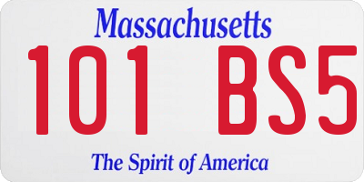 MA license plate 101BS5