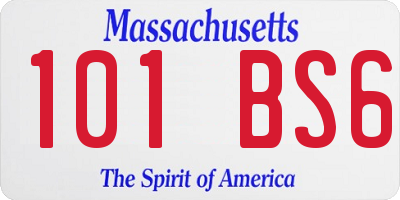 MA license plate 101BS6