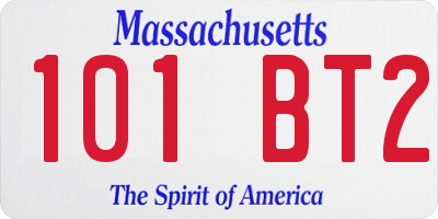 MA license plate 101BT2