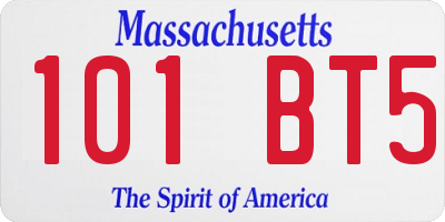 MA license plate 101BT5