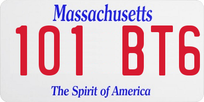 MA license plate 101BT6