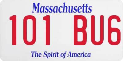 MA license plate 101BU6