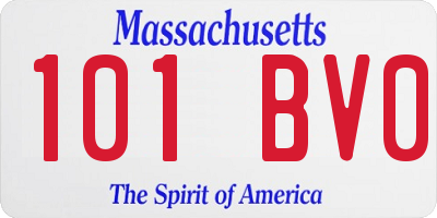 MA license plate 101BV0