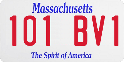 MA license plate 101BV1