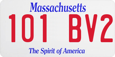 MA license plate 101BV2