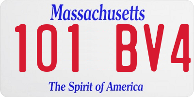 MA license plate 101BV4