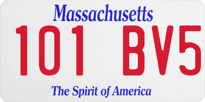 MA license plate 101BV5