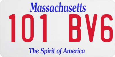 MA license plate 101BV6