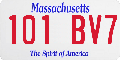 MA license plate 101BV7