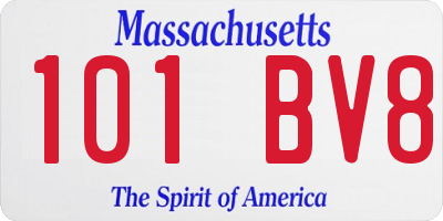 MA license plate 101BV8