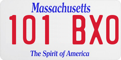 MA license plate 101BX0