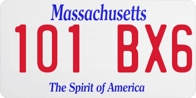 MA license plate 101BX6