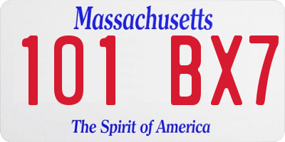 MA license plate 101BX7