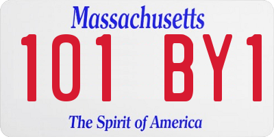 MA license plate 101BY1