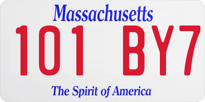 MA license plate 101BY7