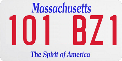 MA license plate 101BZ1