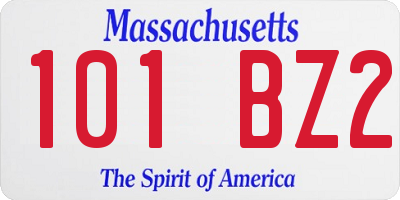 MA license plate 101BZ2