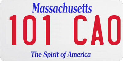 MA license plate 101CA0