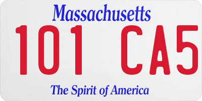 MA license plate 101CA5