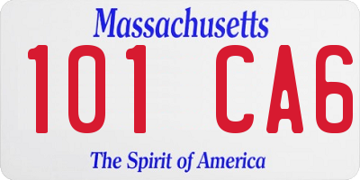 MA license plate 101CA6