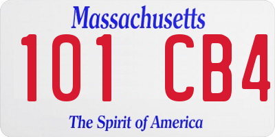 MA license plate 101CB4