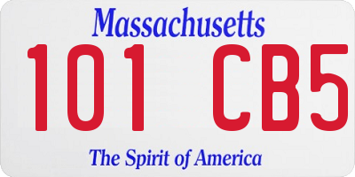 MA license plate 101CB5