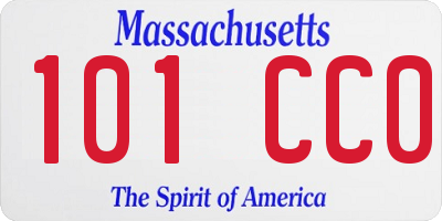 MA license plate 101CC0