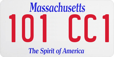 MA license plate 101CC1