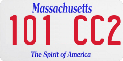 MA license plate 101CC2