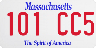 MA license plate 101CC5