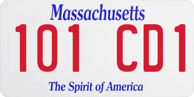 MA license plate 101CD1