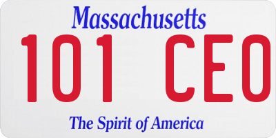 MA license plate 101CE0