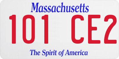 MA license plate 101CE2