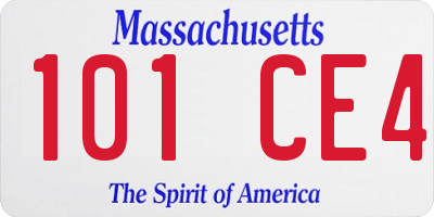 MA license plate 101CE4