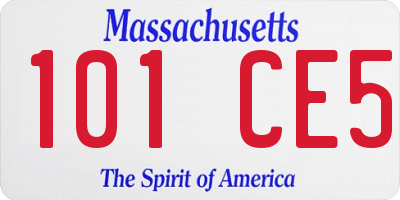 MA license plate 101CE5