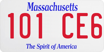 MA license plate 101CE6