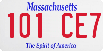 MA license plate 101CE7