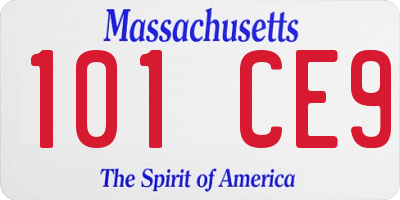 MA license plate 101CE9