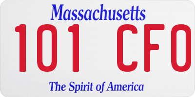 MA license plate 101CF0