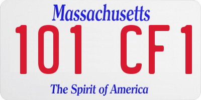 MA license plate 101CF1