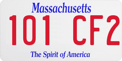 MA license plate 101CF2