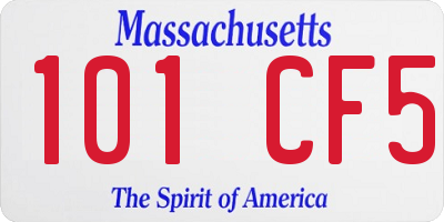 MA license plate 101CF5