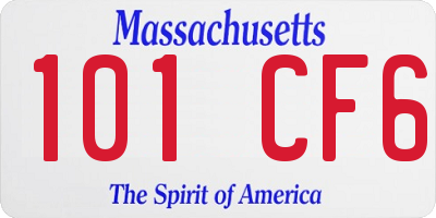 MA license plate 101CF6