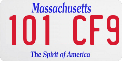 MA license plate 101CF9