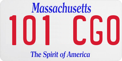 MA license plate 101CG0