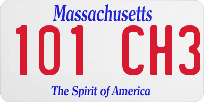 MA license plate 101CH3