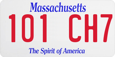 MA license plate 101CH7