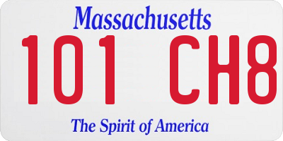 MA license plate 101CH8